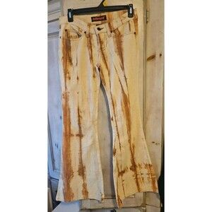 Brown & Beige Tye Dye Flared Dollhouse Ladies Corduroys Size Small